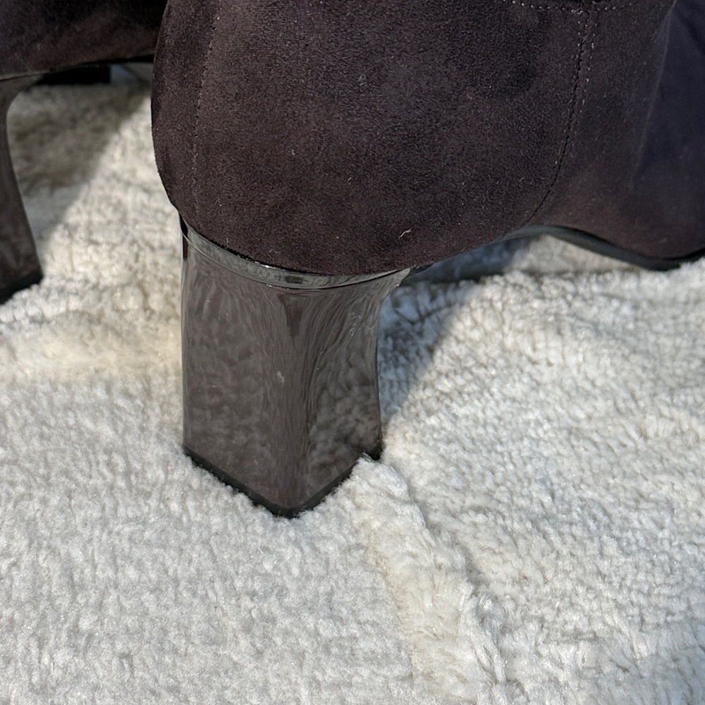 DKNY Women's SALEM 11 Dark Brown Suede Heeled Boots - Picture 3 of 11